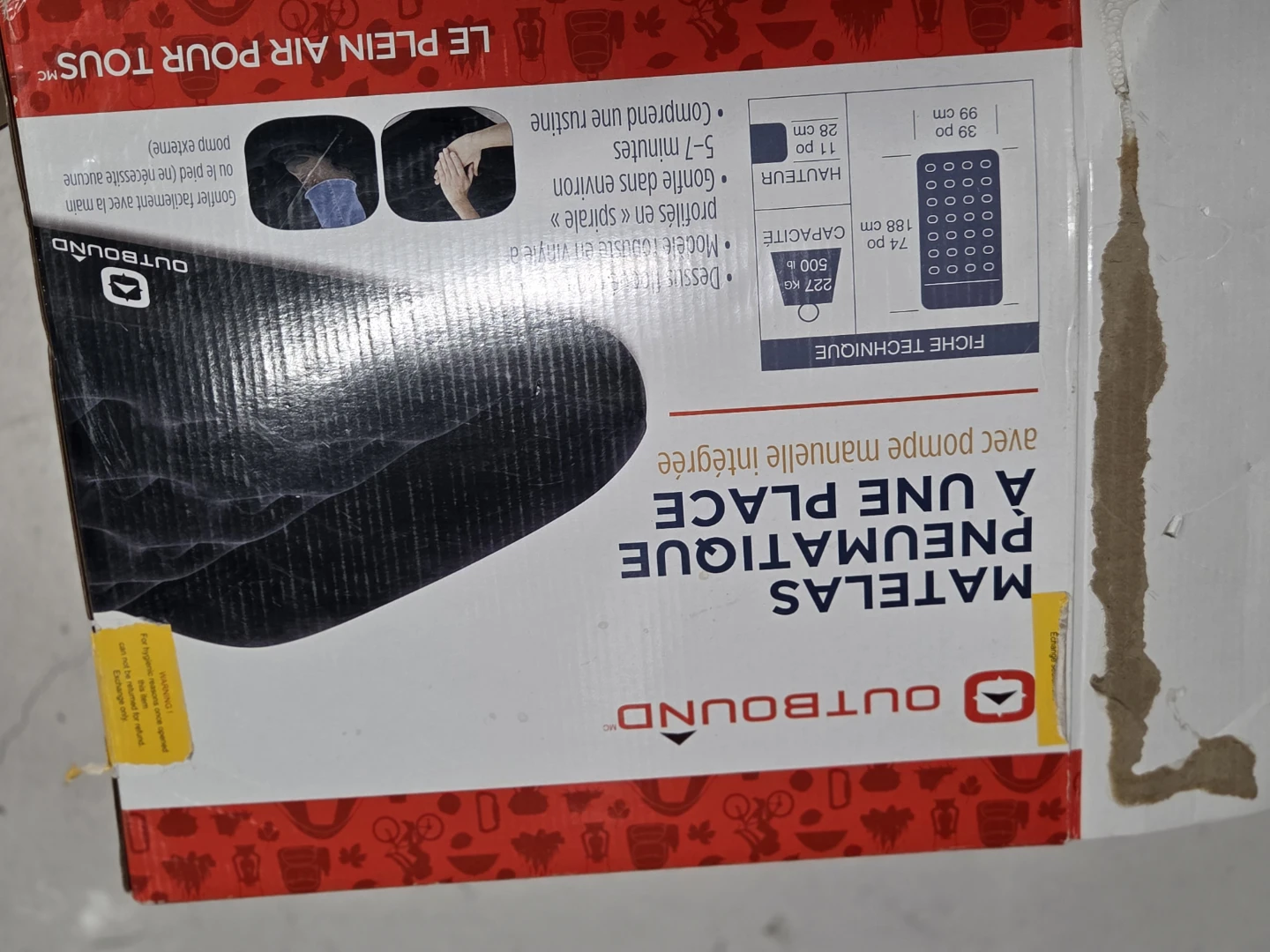 Outbound Twin Air Bed with Built-In Manual Pump - photo 4