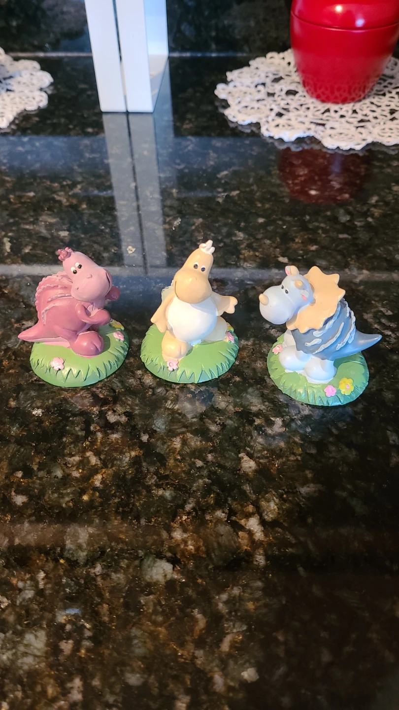 Set of 3 Miniature Dinosaur Figurines