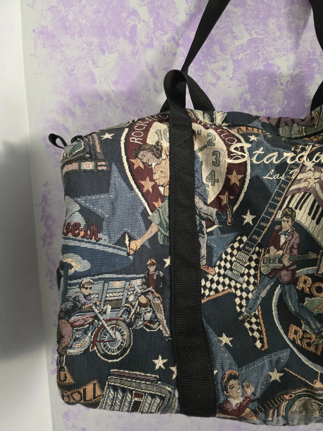 Vintage Rock & Roll Tapestry Duffel Bag - photo 3