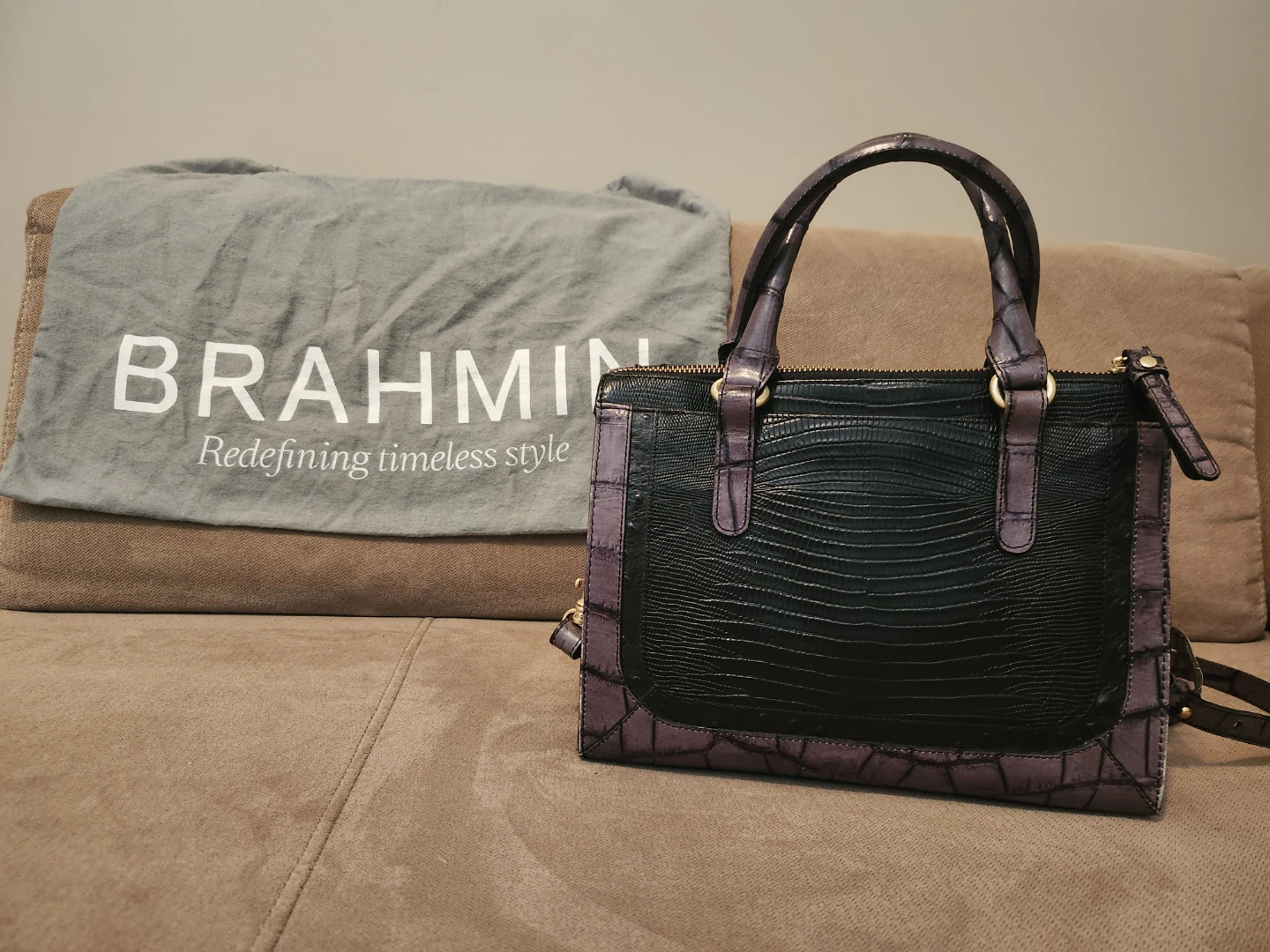 Brahmin Leather Handbag and Matching Wallet Set - photo 2