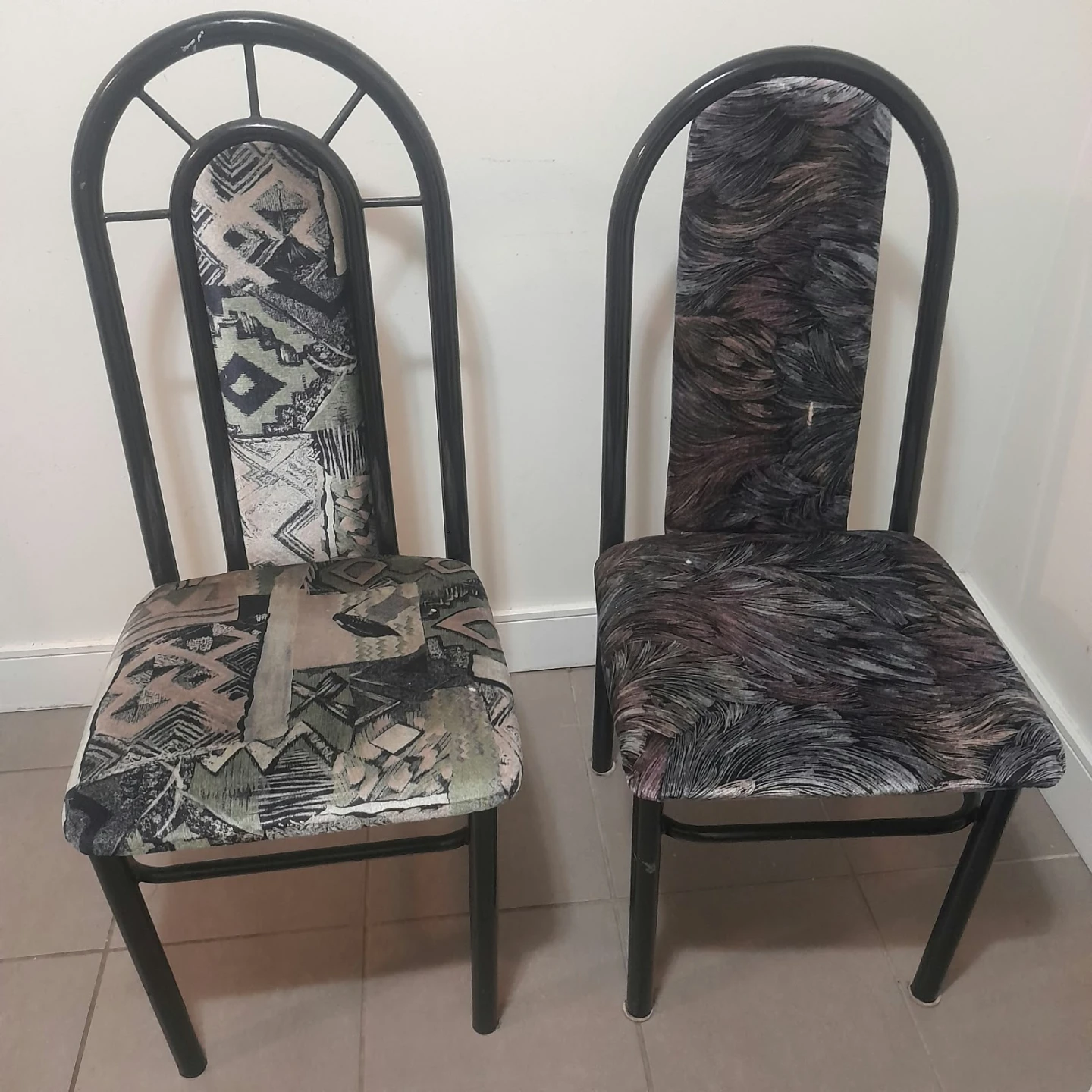 Two Patterned Upholstered Dining Chair - photo 4