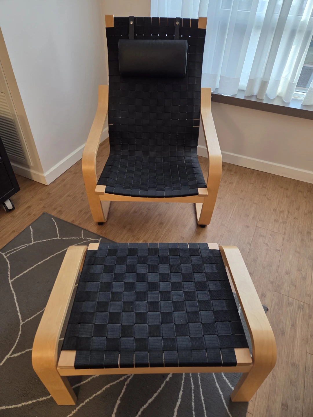 Ikea Poang Chair and Footstool - photo 3