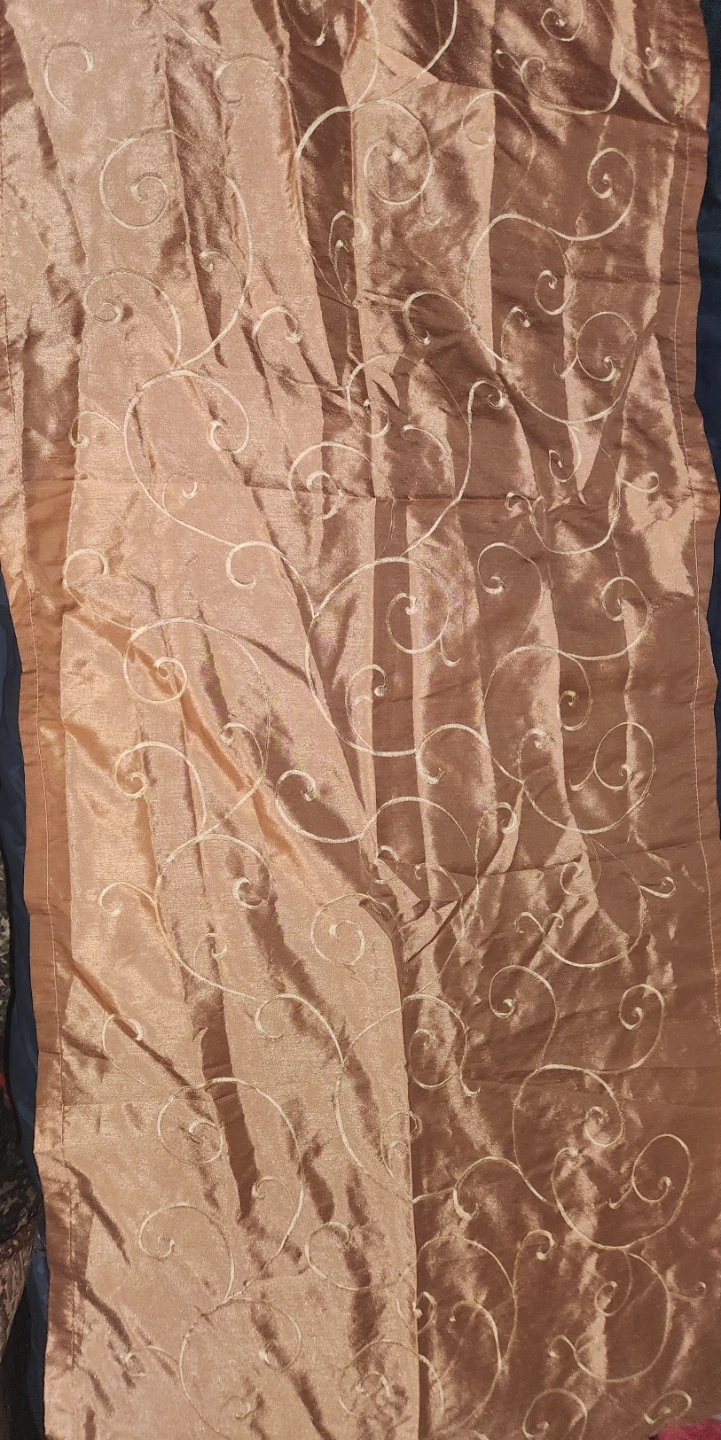 Set of 4  Bronze Scroll Pattern Curtains - photo 5