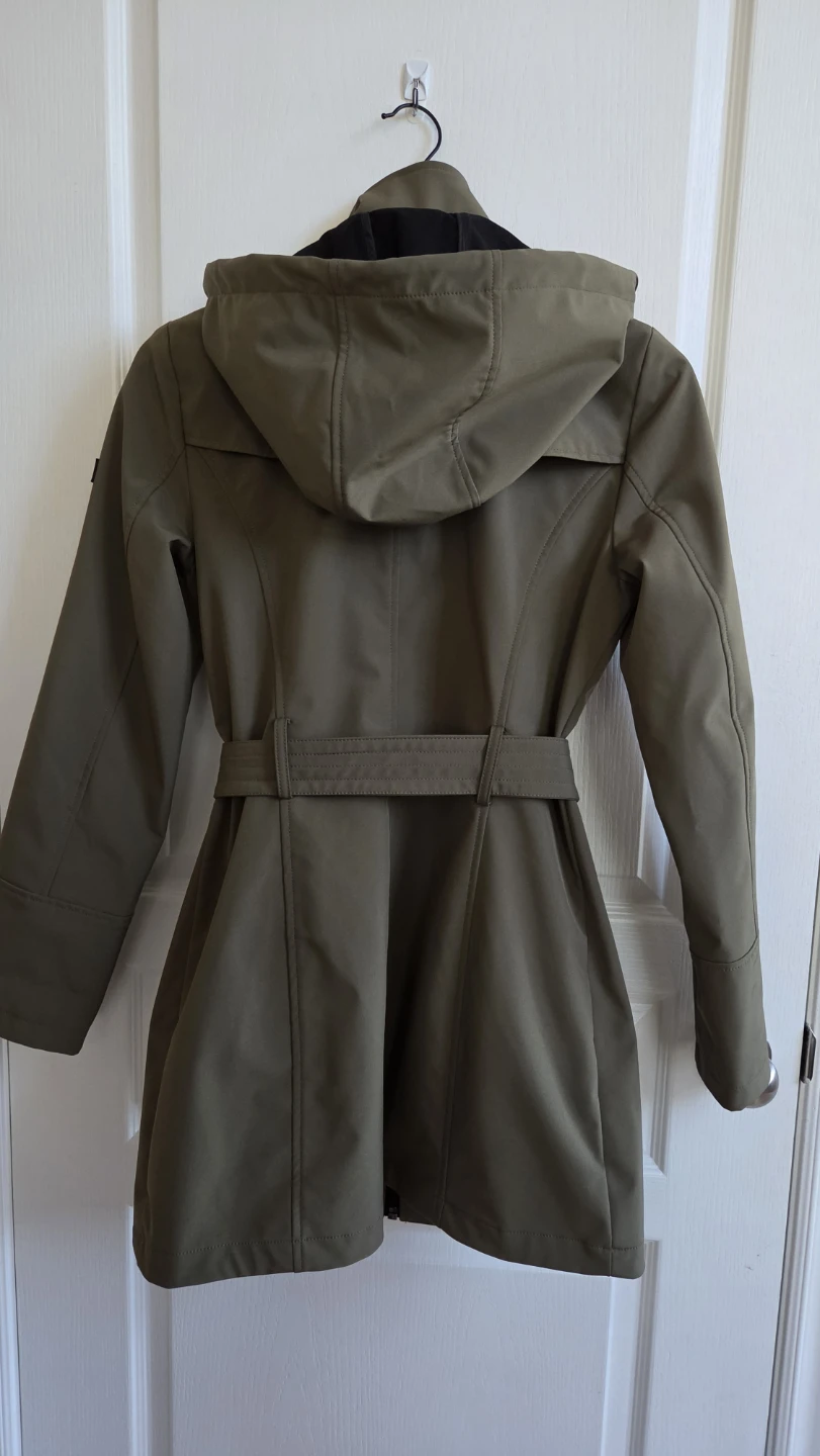 DKNY Olive Green Hooded Trench Jacket - photo 4