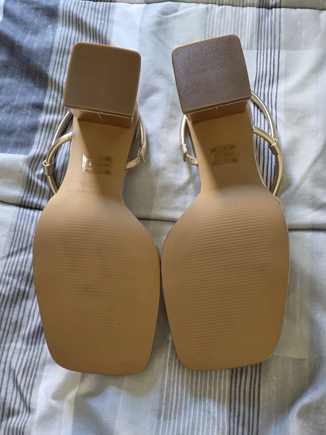 Gold block sandals from Spring - photo 5