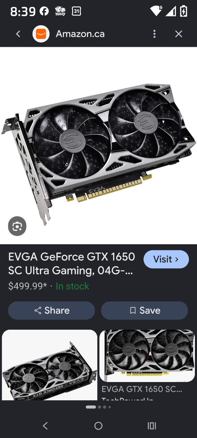 EVGA GeForce GTX 1650 SC Ultra Gaming Graphics Card