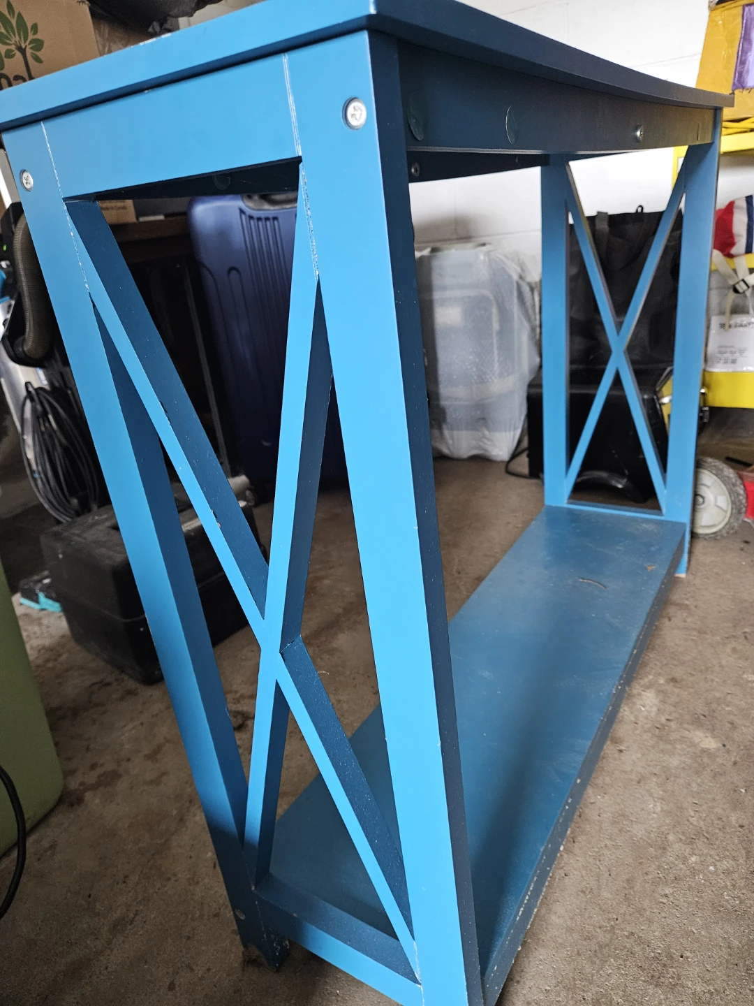 Blue X-Frame Console Table - photo 3
