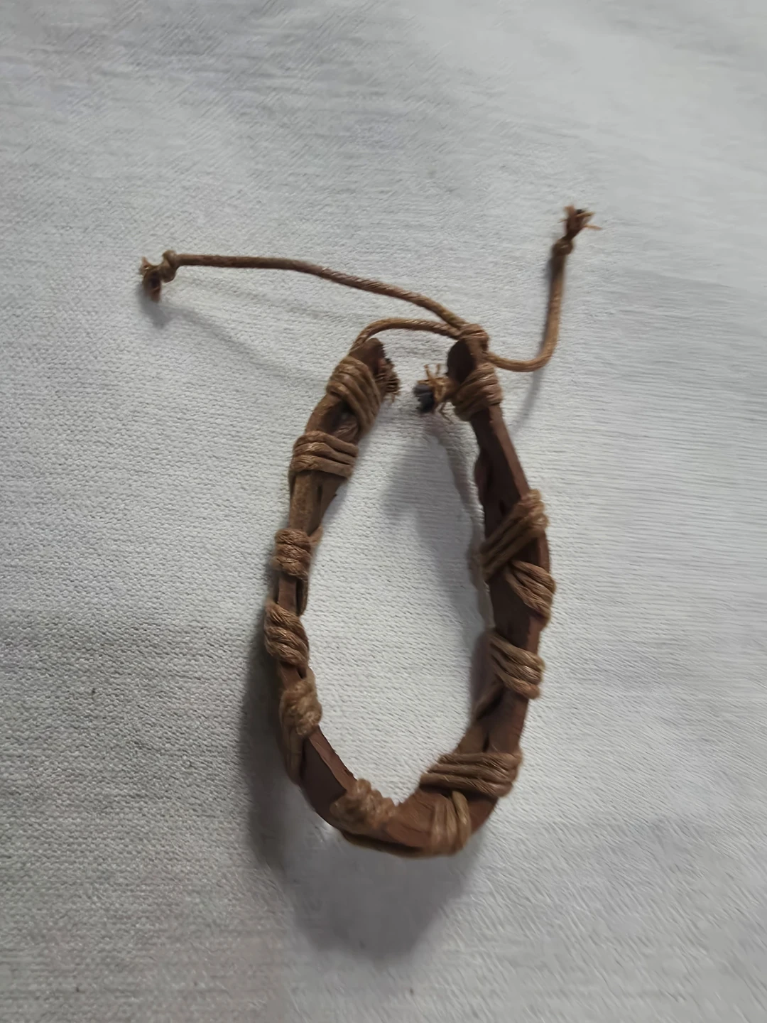 Brown Leather Cord Wrapped Bracelet wide 🏈 - photo 2