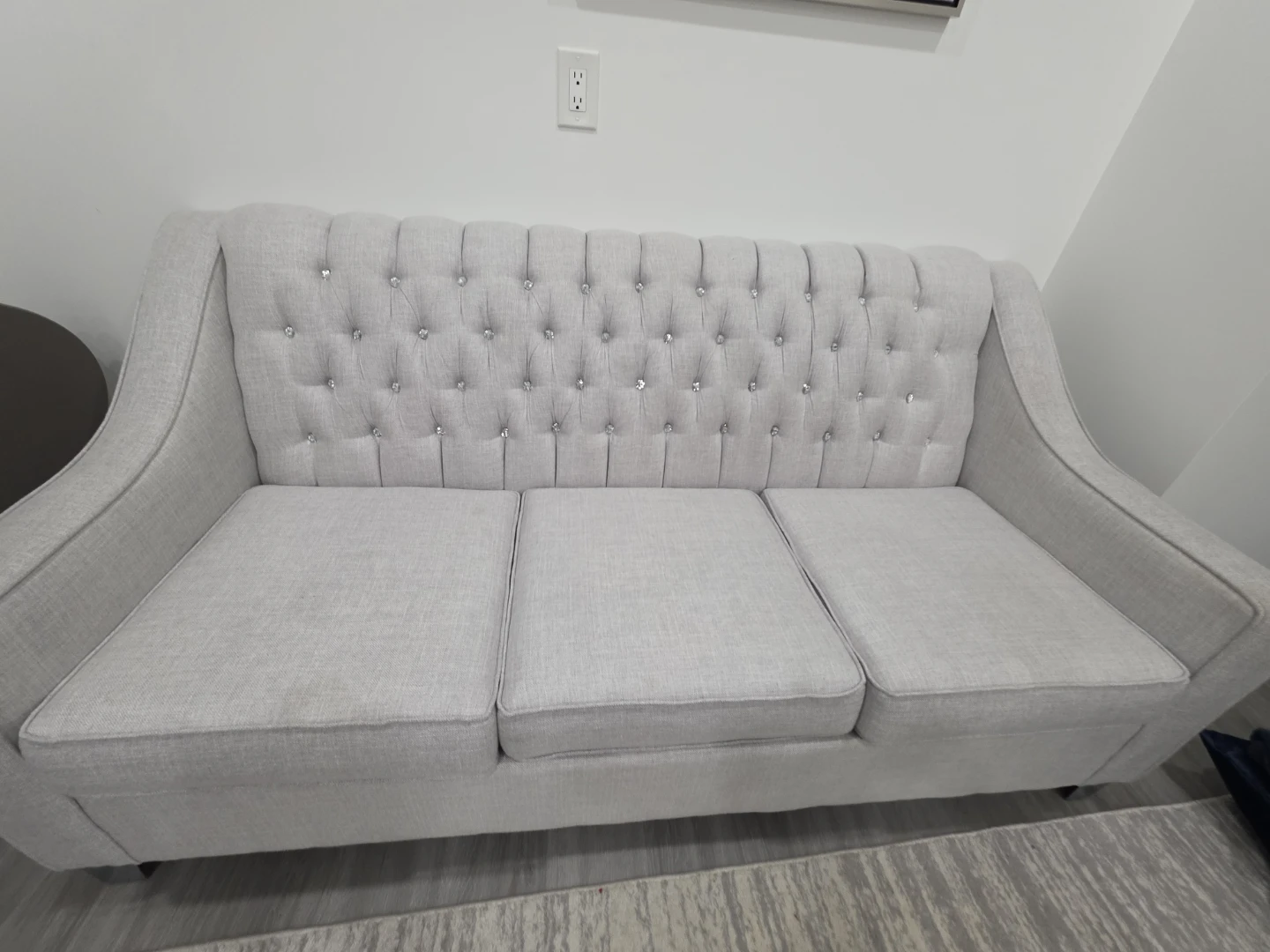 Light Grey Tufted Sofa