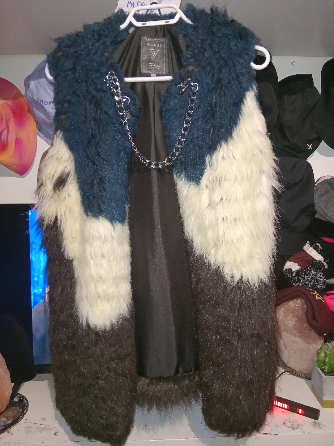 Guess Furry Vest with Chain Detail - photo 3