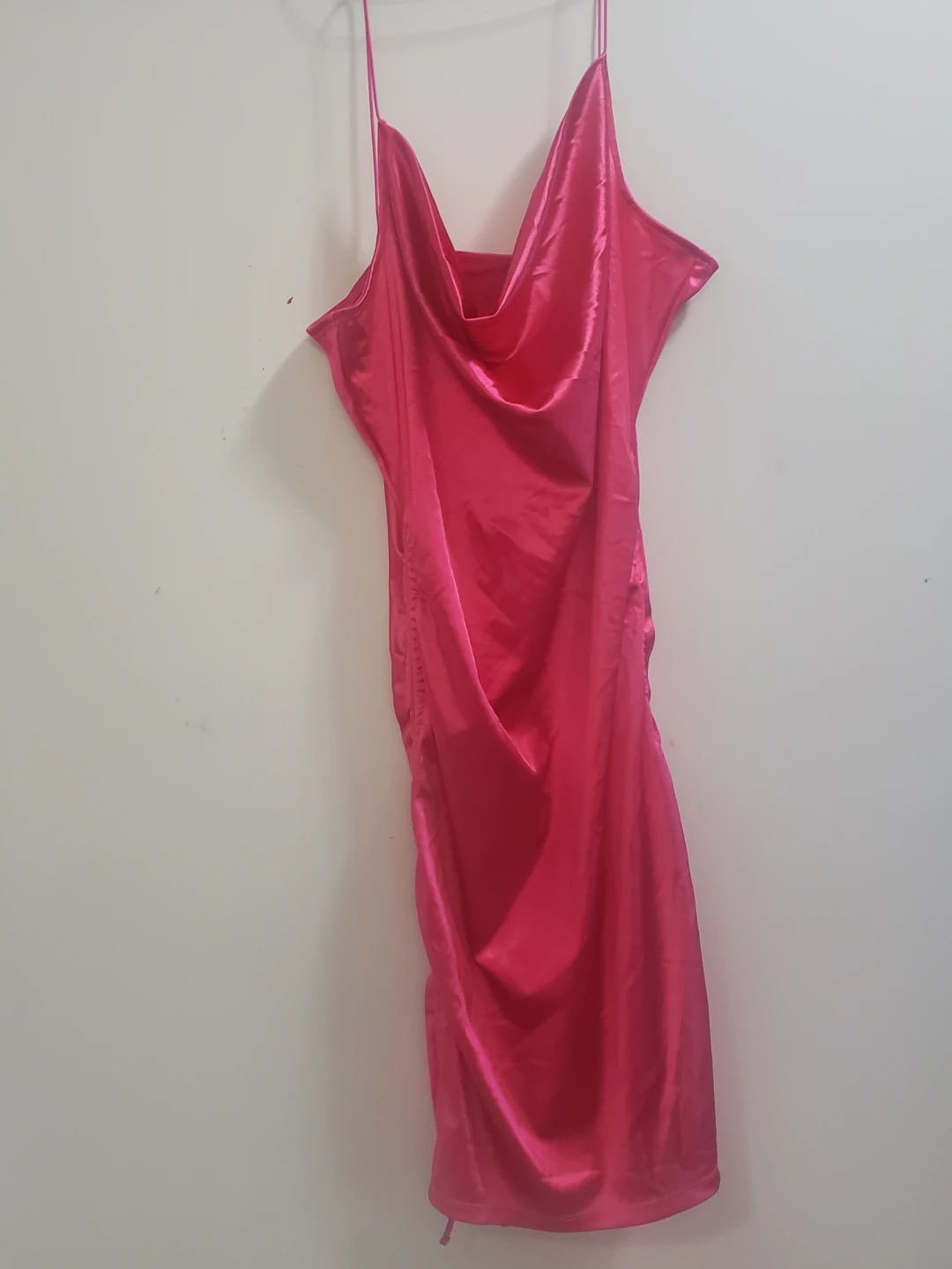 Pink Satin Spaghetti Strap H&M Cocktail Dress(L)