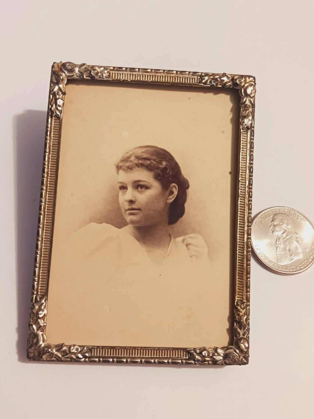 Antique Miniature Silver Picture Frame - photo 2