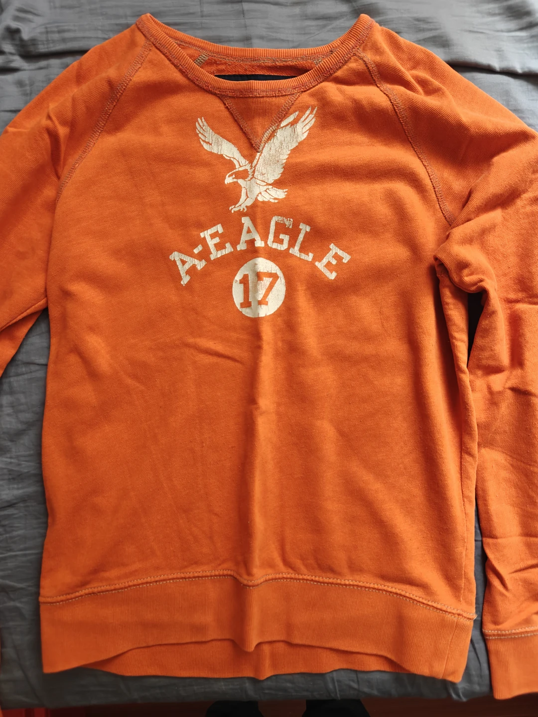 American Eagle Orange Athletic Fit Crewneck Sweater