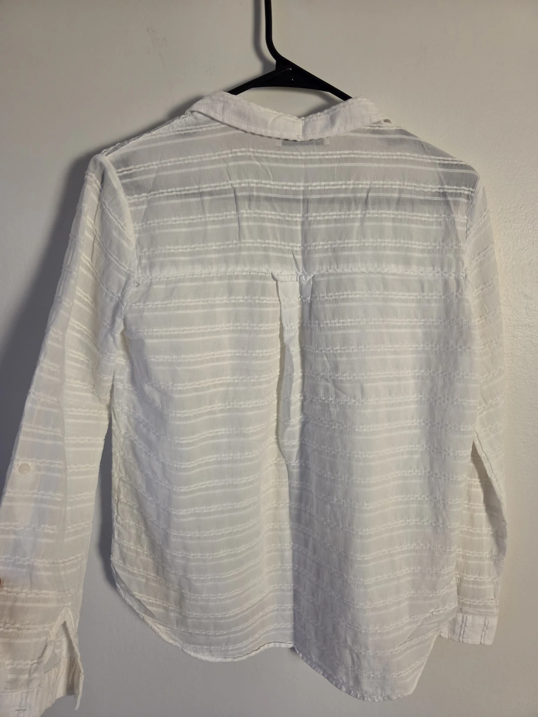 🏈 LCW Casual White Striped Button-Down Shirt XS 🏈 - photo 5