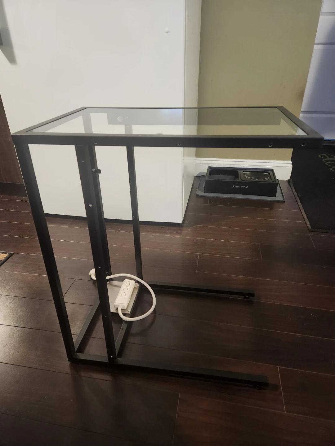 Ikea Glass Side Table with Power Outlet
