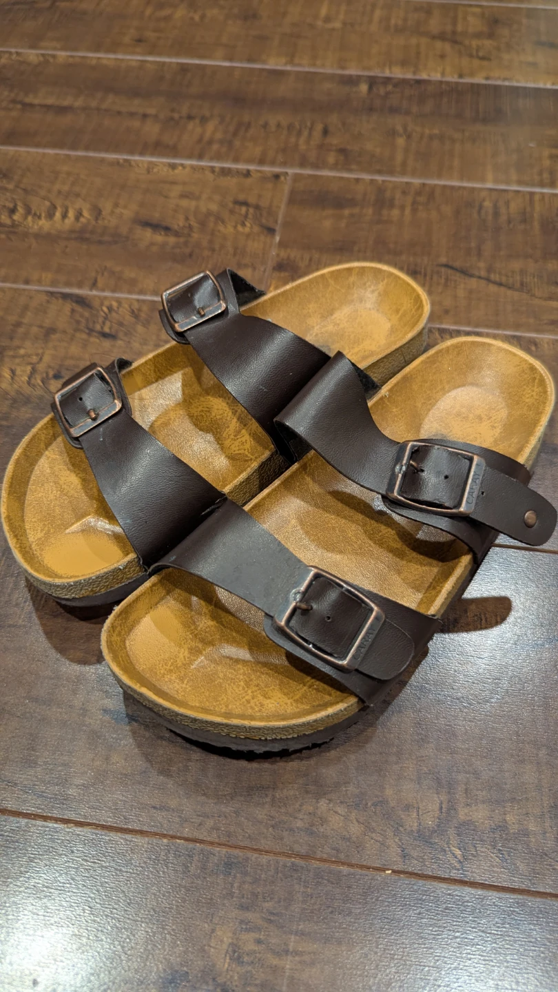 Brown Birkenstock-style Sandals