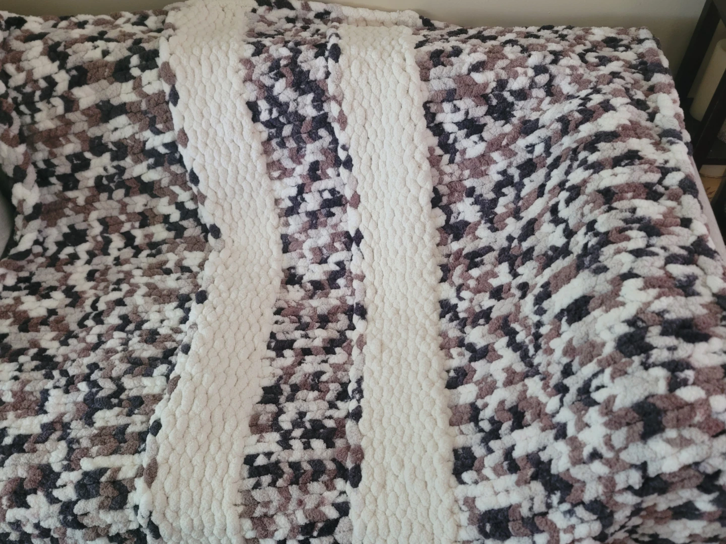 Handcrafted Multicolor Chunky Crochet Blanket 50" × 60"