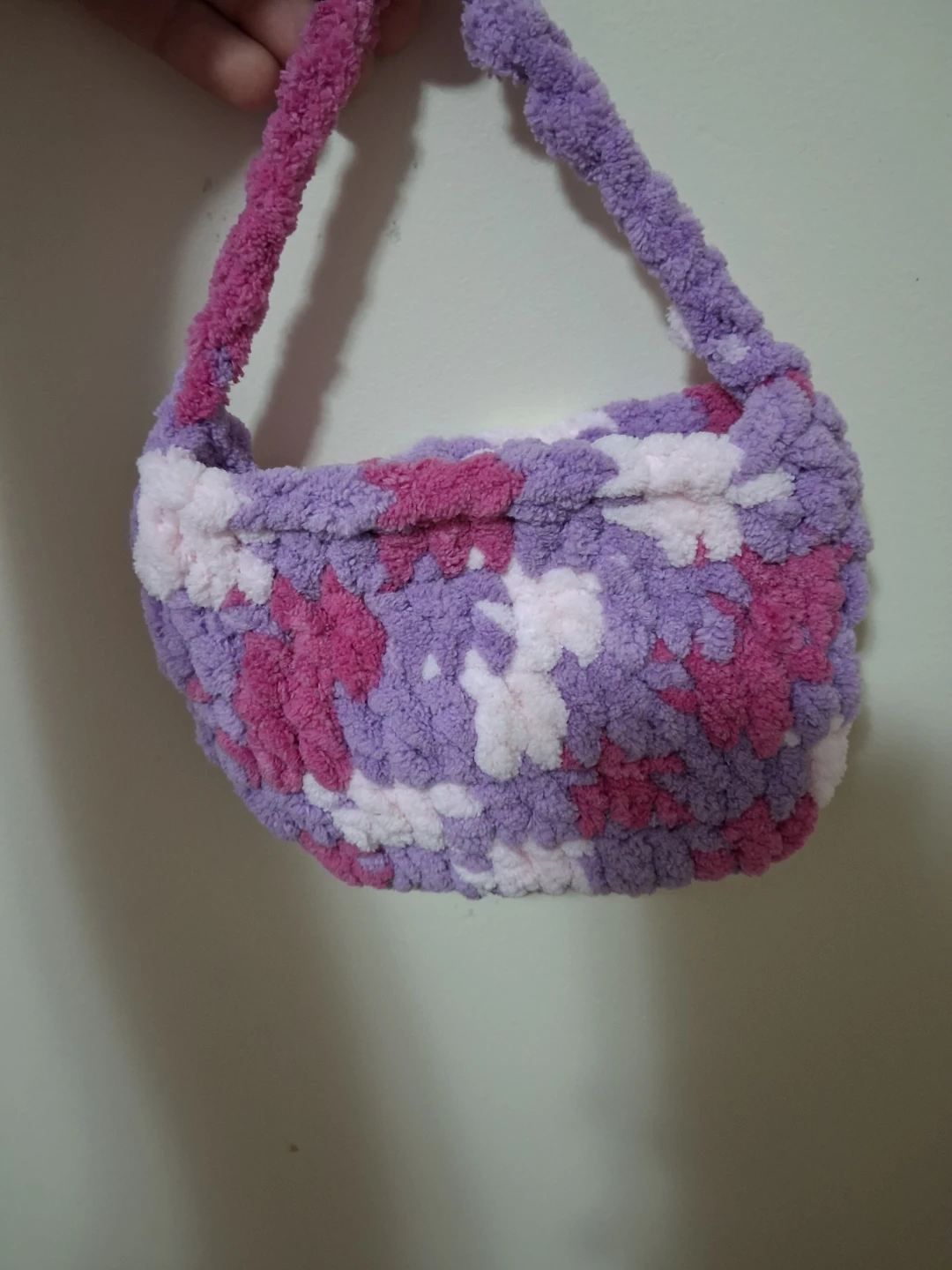 Hand-crocheted Plush Mini Handbag