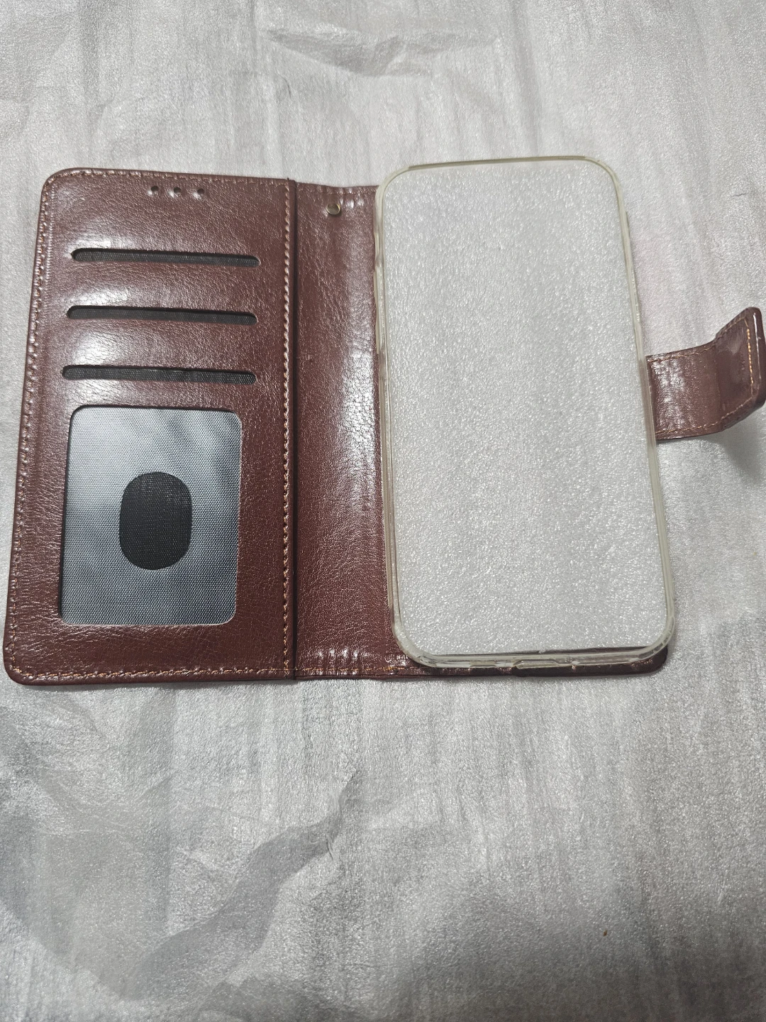 Iphone 11 pro.  Brown Faux Leather Wallet Phone Case - photo 4