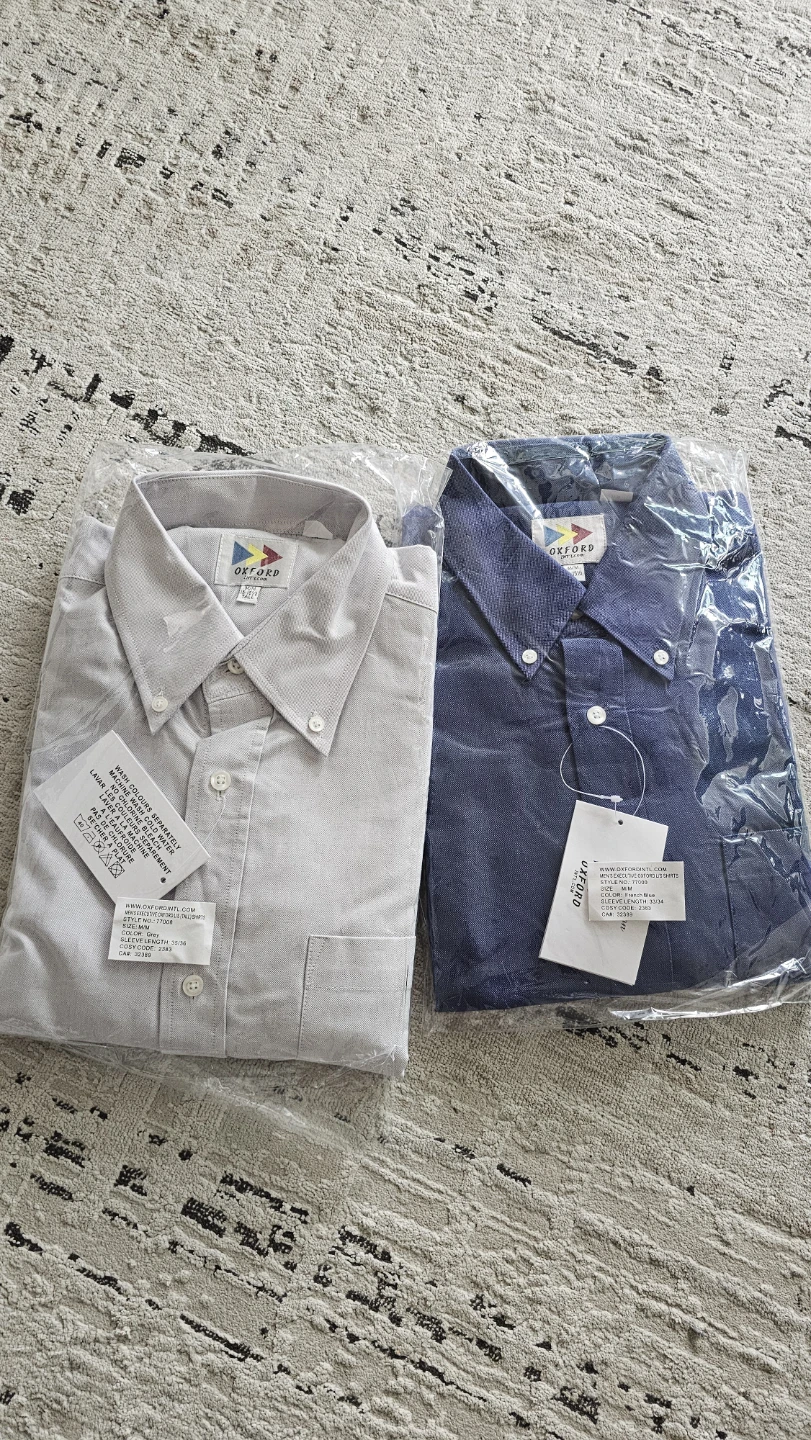 2 New Oxford Int'l Men's Dress Shirts Size M