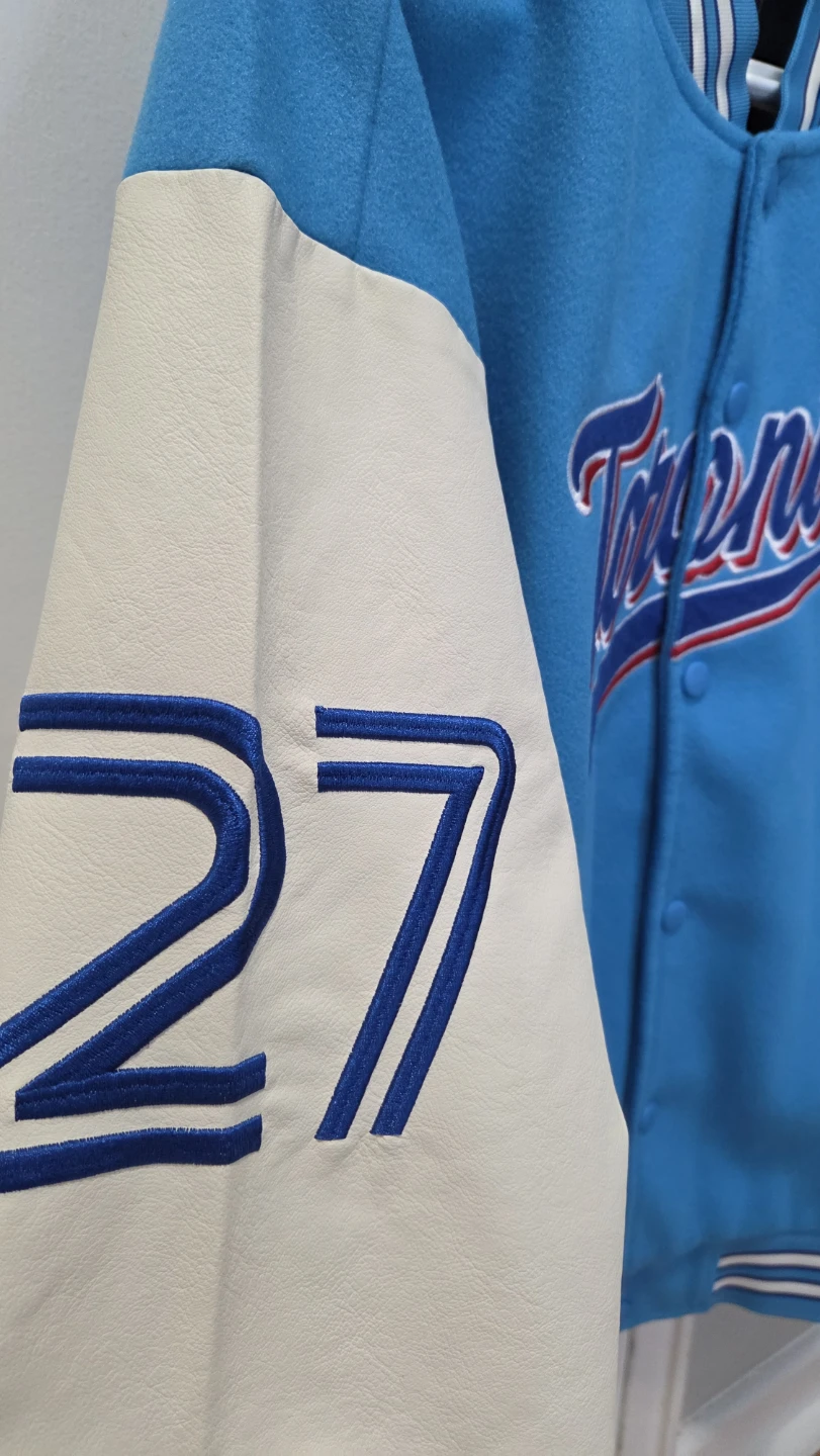 Toronto Blue Jays Varsity Baseball Jacket – #27 – Size L *new - photo 5