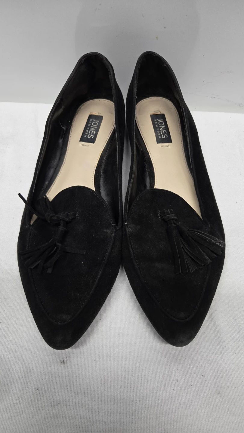 Jones New York Women's 9 Black Pointed Toe Tassel Loafer Flats