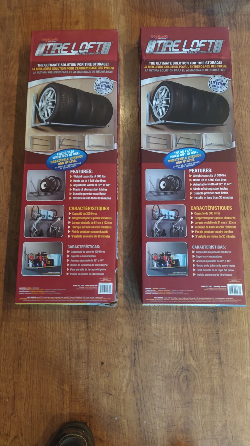 New in box HyLoft Folding Tire Storage Rack