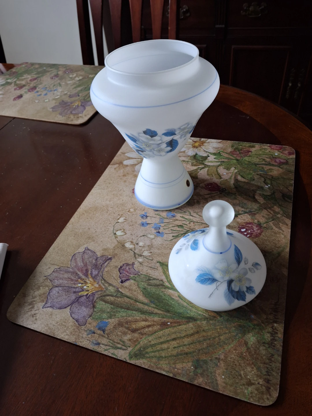 Vintage Frosted Glass Pedestal Candy Dish - photo 2