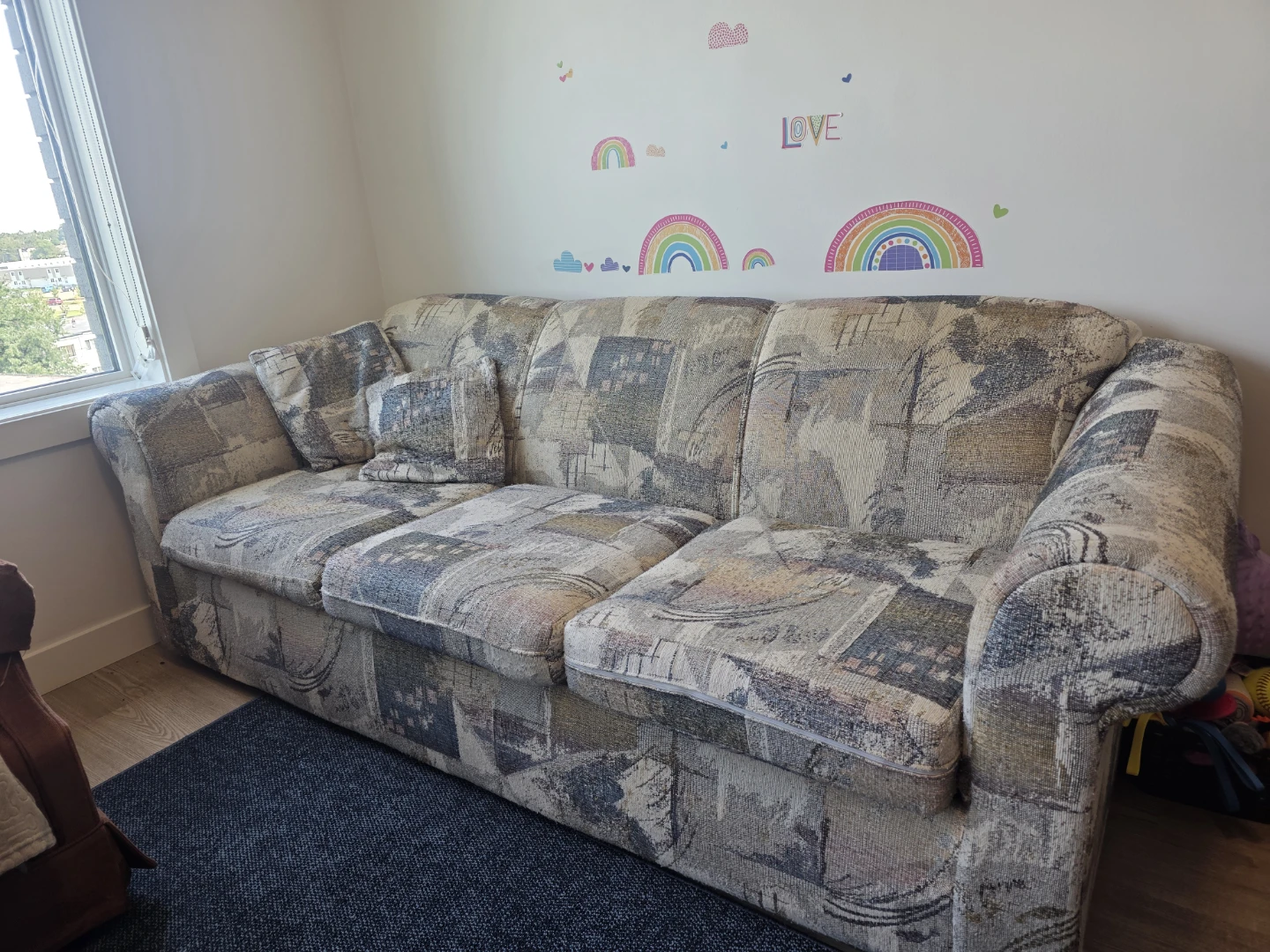 Three-Seater Patterned Sofa used