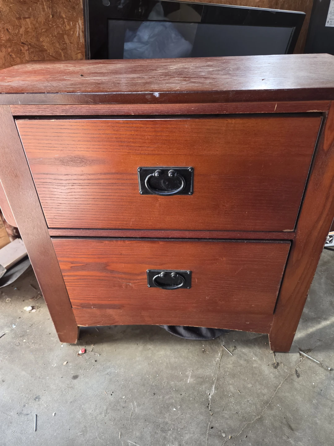 Wooden 2-Drawer Nightstand