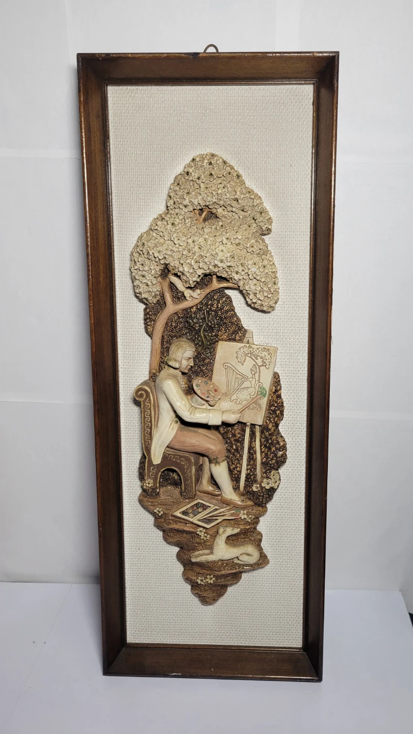 Vintage 3D Relief Wall Art Pair - photo 2