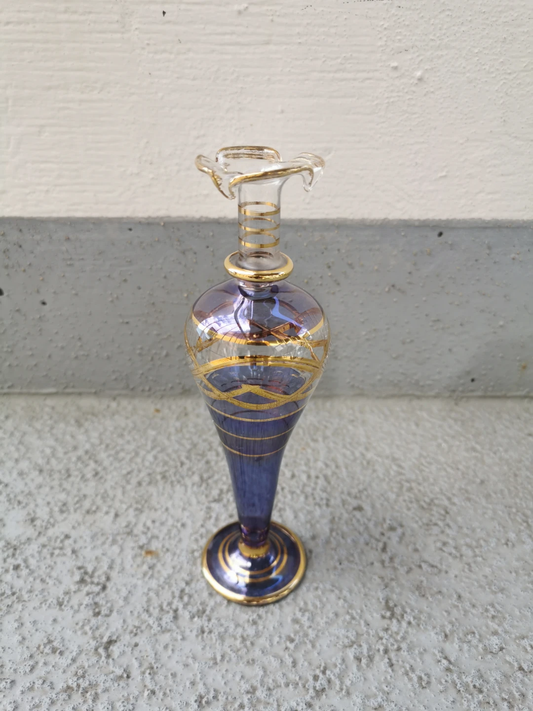 Vintage Egyptian Hand-Blown Glass Bud Vase