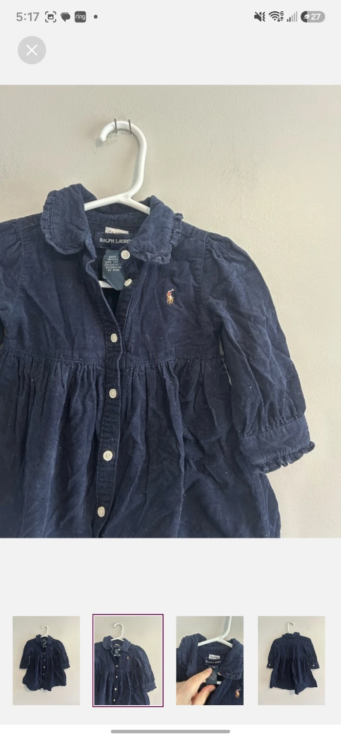 Ralph Lauren navy corduroy dress 12M - photo 2