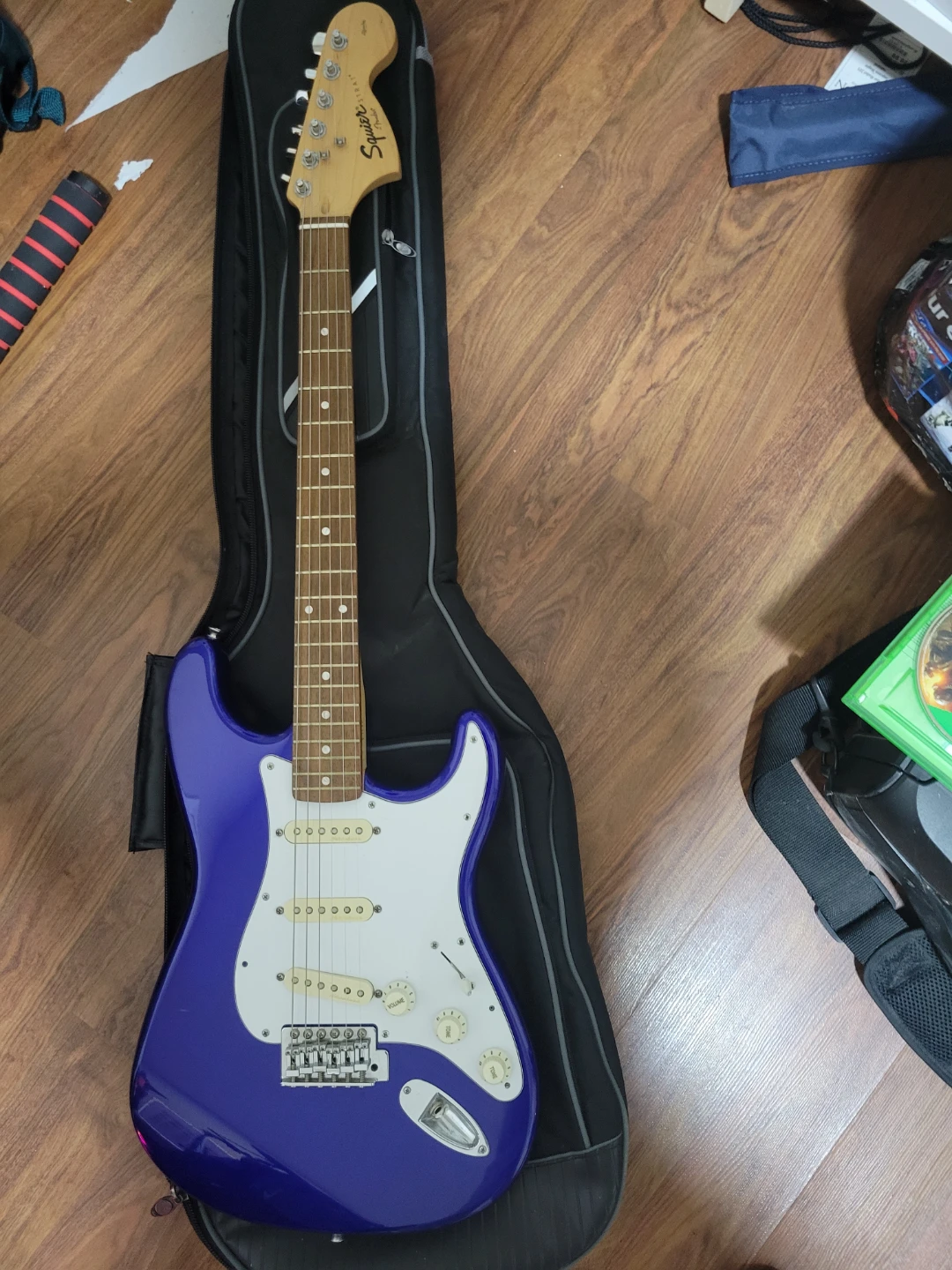 Used Blue Fender Squire Electric guitar