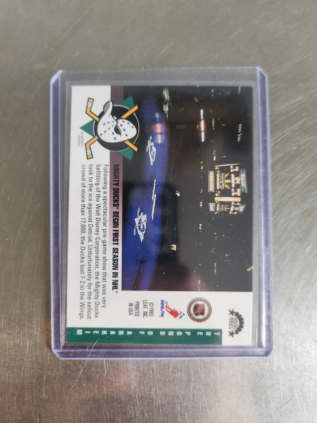 1993 Mighty Ducks Opening Night NHL Trading Card - photo 2