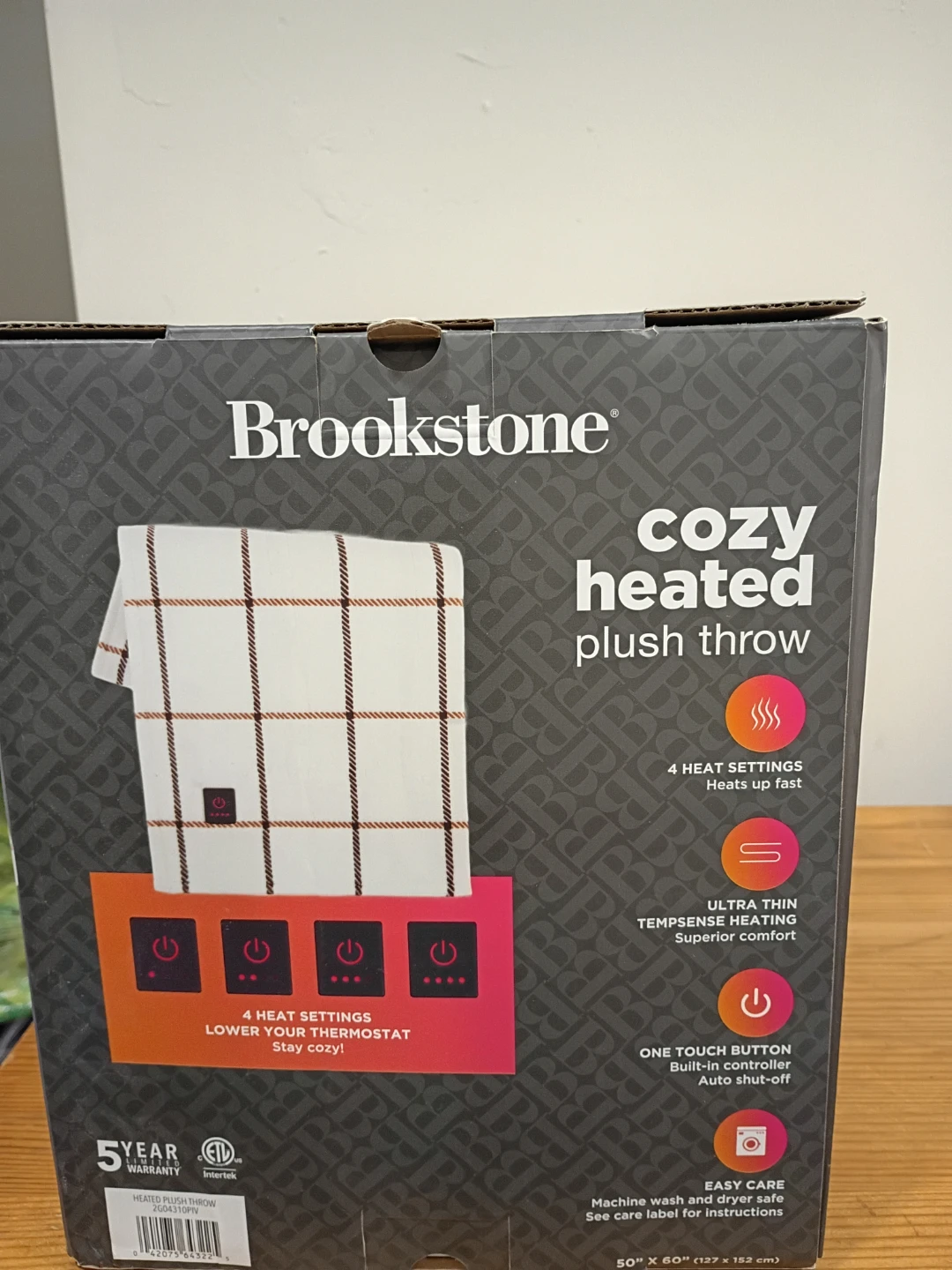 Brookstone Cozy Heated Plush Throw