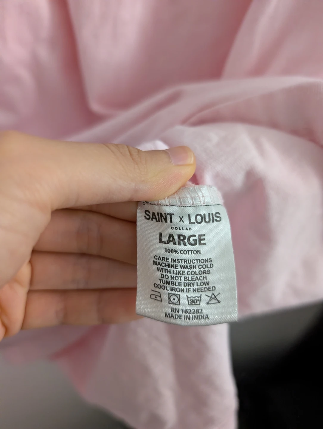 Saint x Louis Collab Pastel Pink Heavyweight Cotton T-Shirt - photo 3
