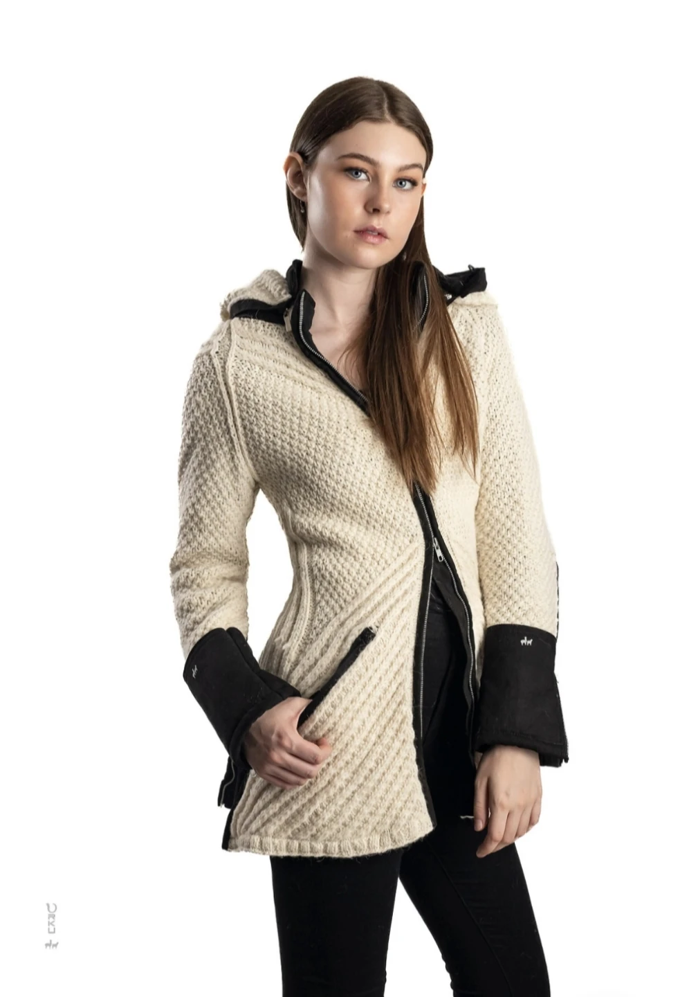 URKU Sofia Cream Knit Hooded Jacket M - photo 3