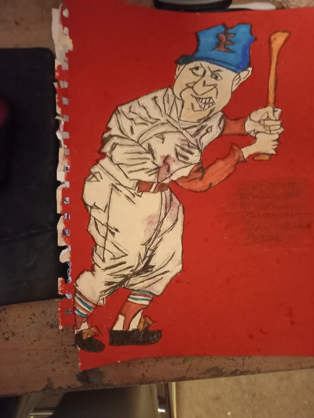STAN MUSIL DRAWING BY CUSTOM ARTIST SHERWIN - photo 2