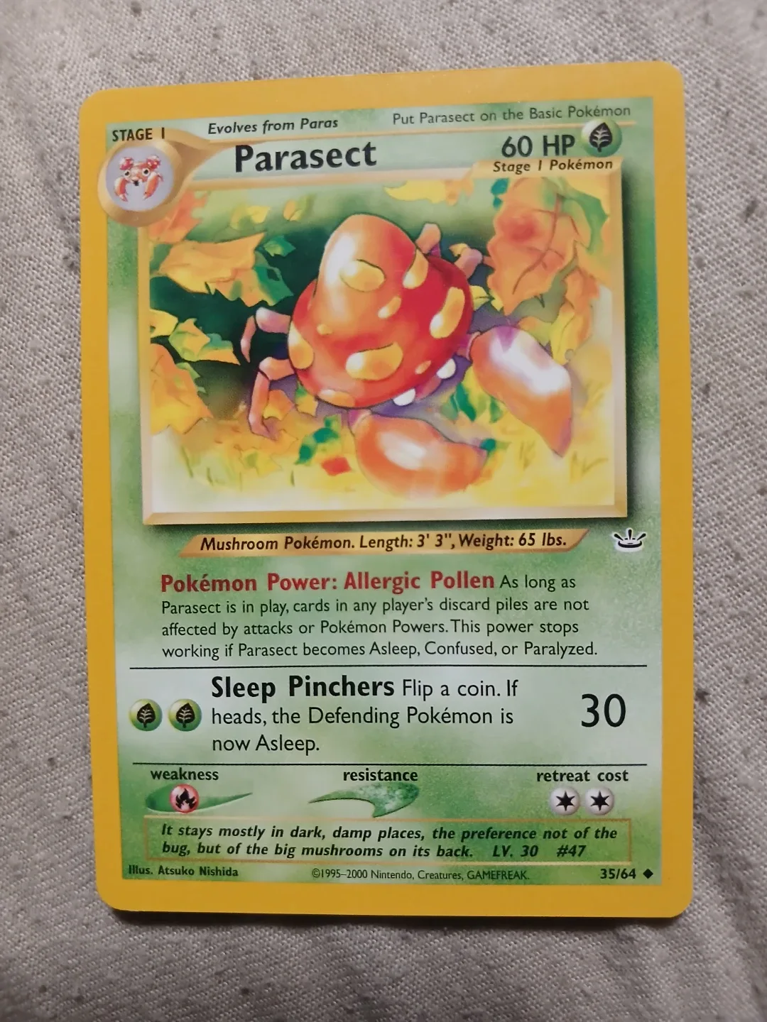 Parasect 35/64 1995-2000 Pokémon Card