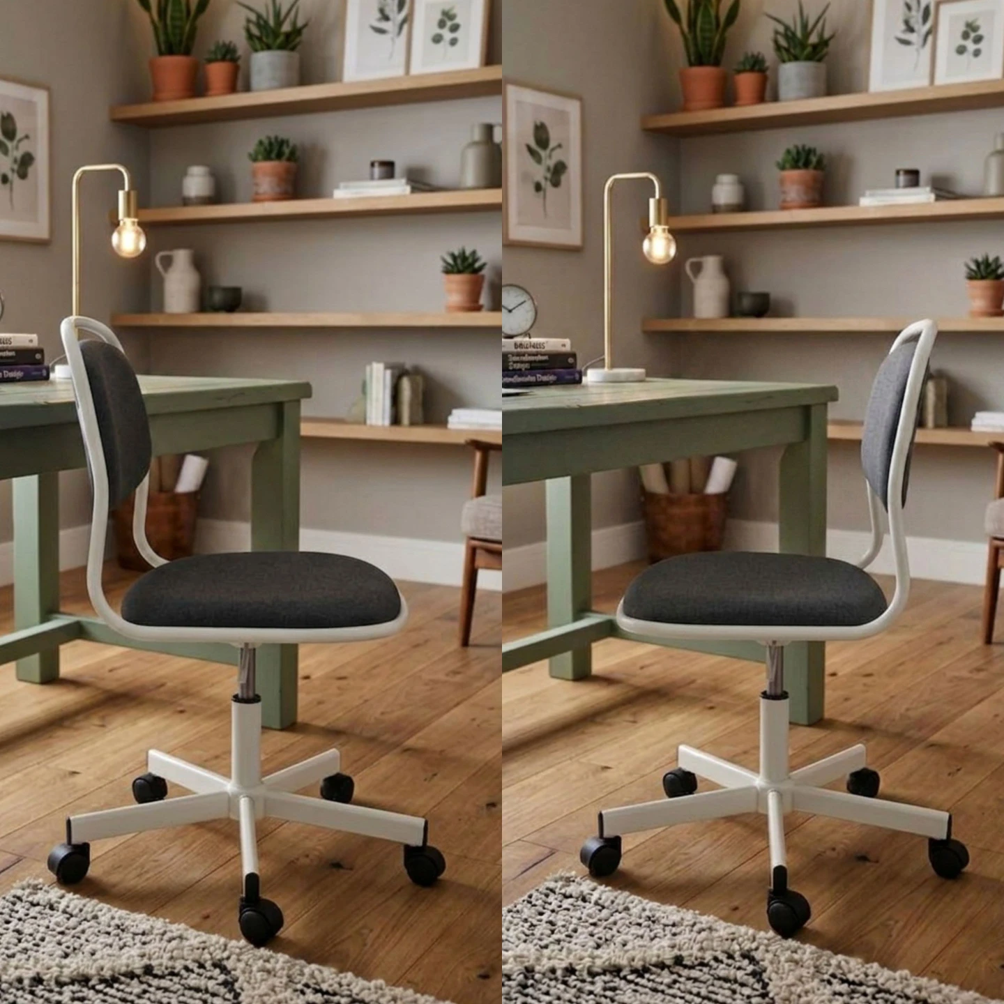 ✴️Cushion Swivel Desk Chair (White & Grey) - Spotless! - photo 3