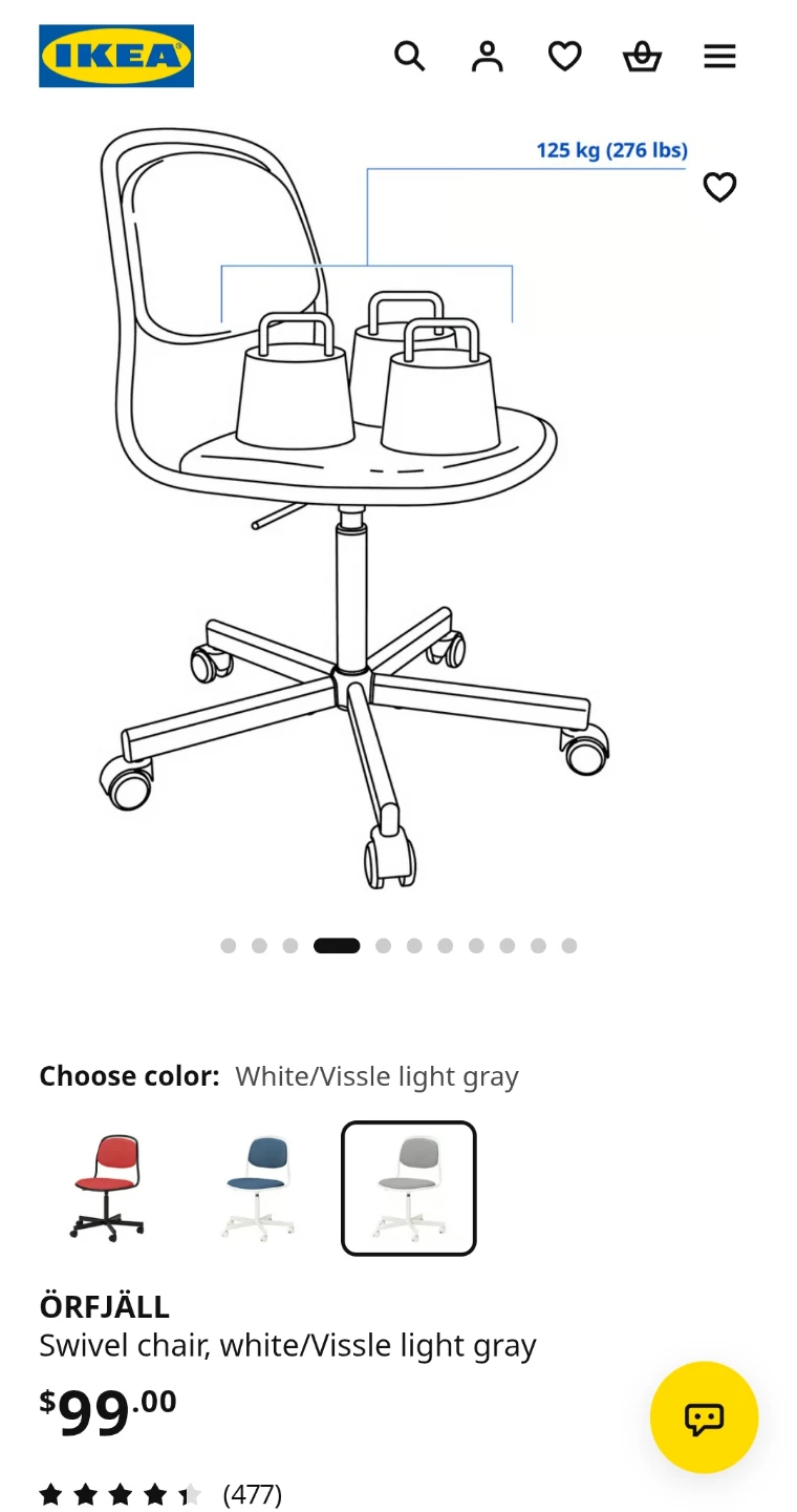 ✴️Cushion Swivel Desk Chair (White & Grey) - Spotless! - photo 5