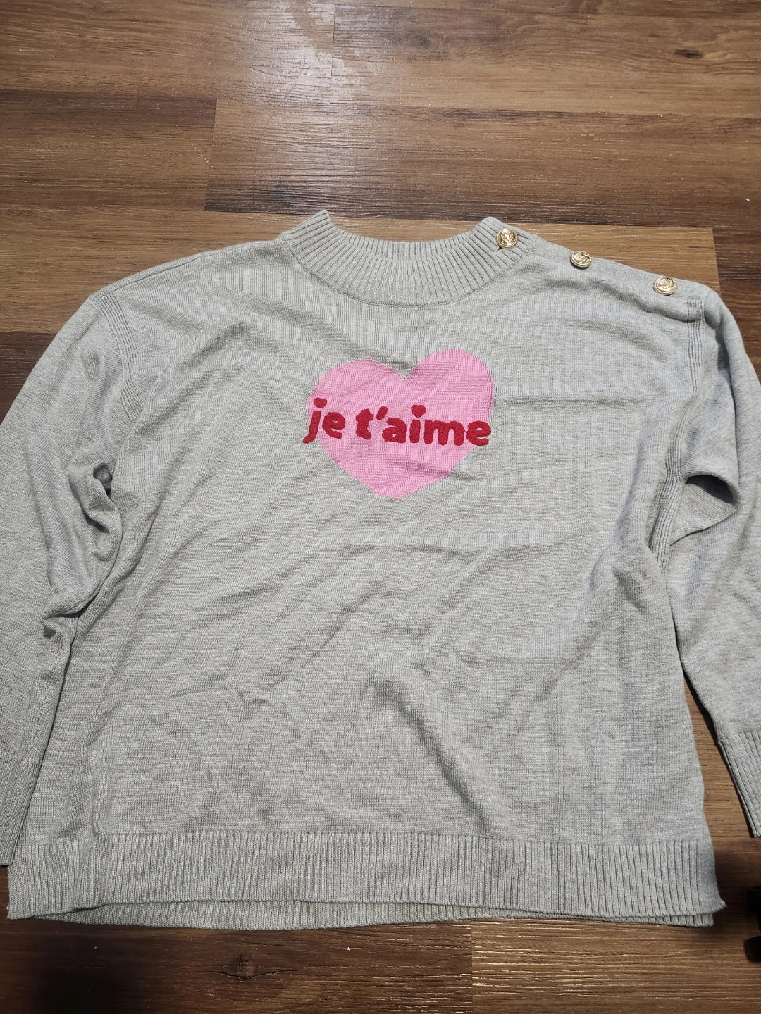 Je t'aime Heart Graphic Sweater