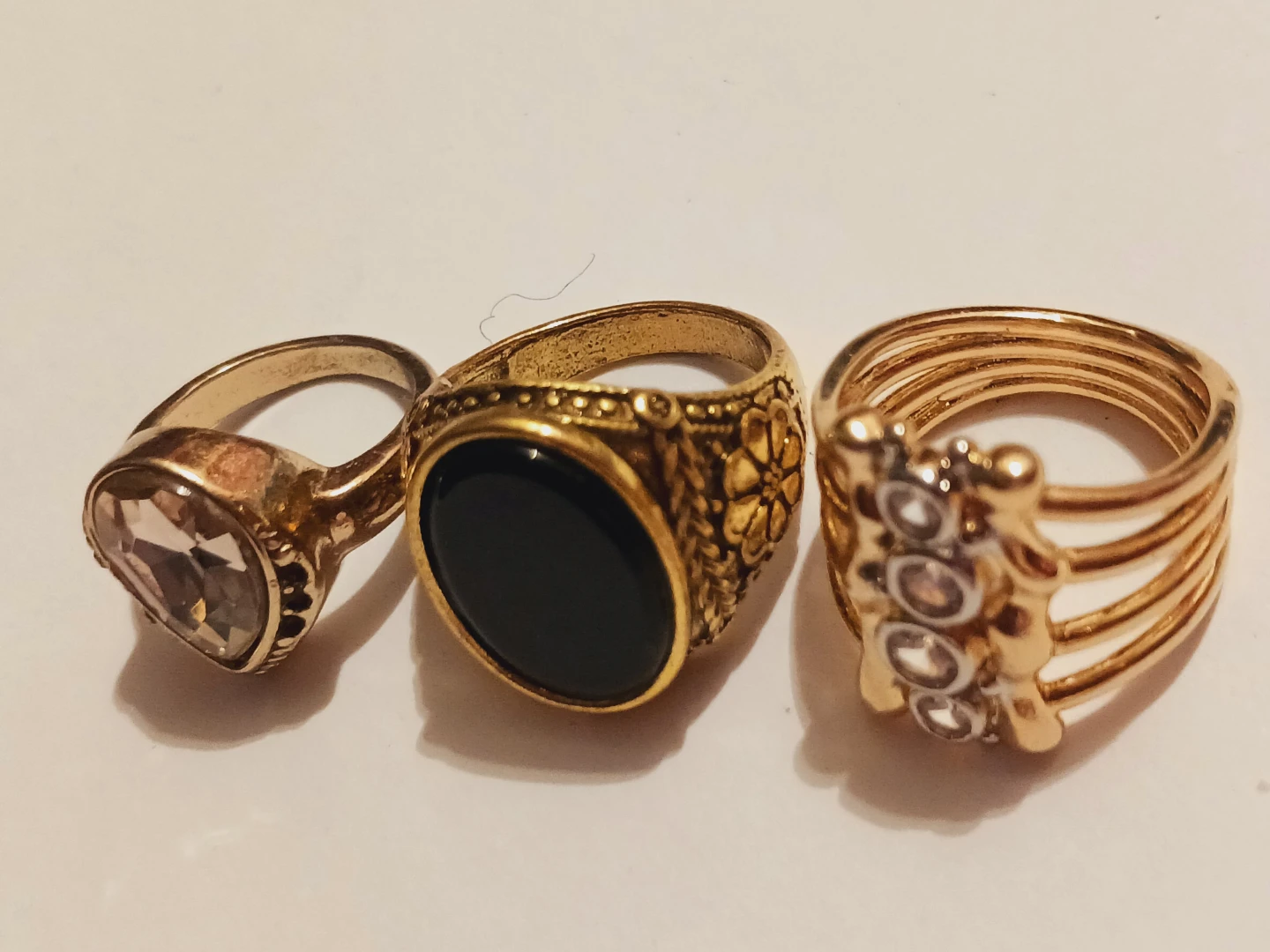 $15  EACH !! 3 Beautiful Gold Tone Rings. Size  6,7,9. - photo 4