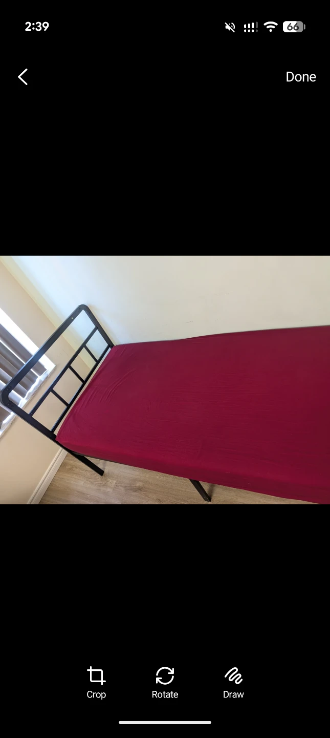 Twin size black metal bed frame - photo 2