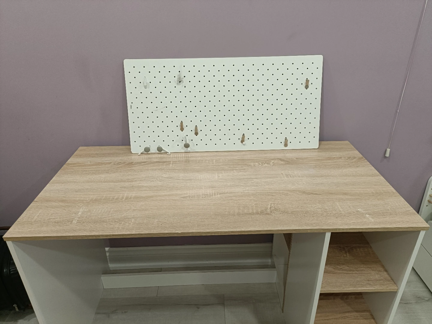 Wooden Desk with IKEA Pegboard - photo 2