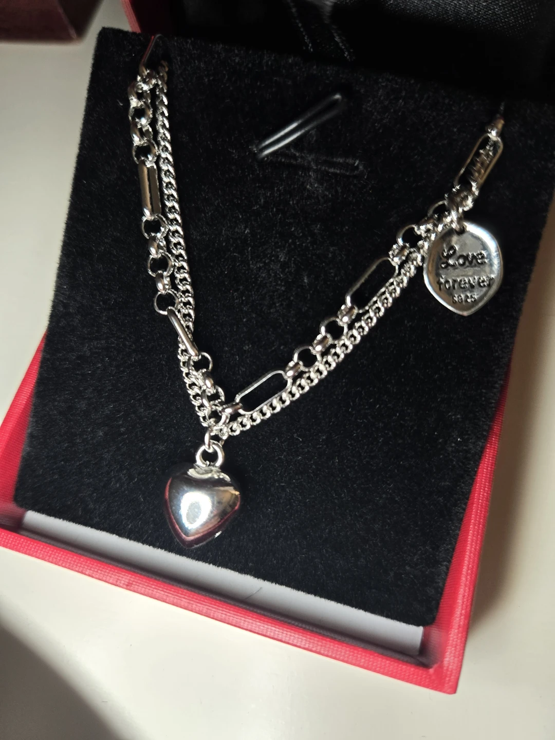 S925 Silver Heart Love Forever Layered Bracelet - photo 4