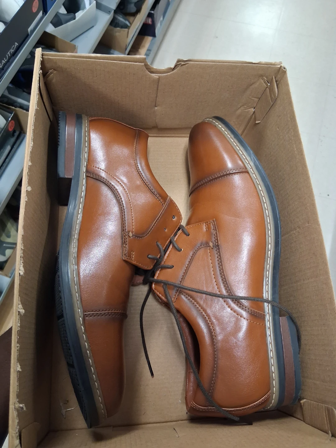 Nautica brown lace-up dress shoes