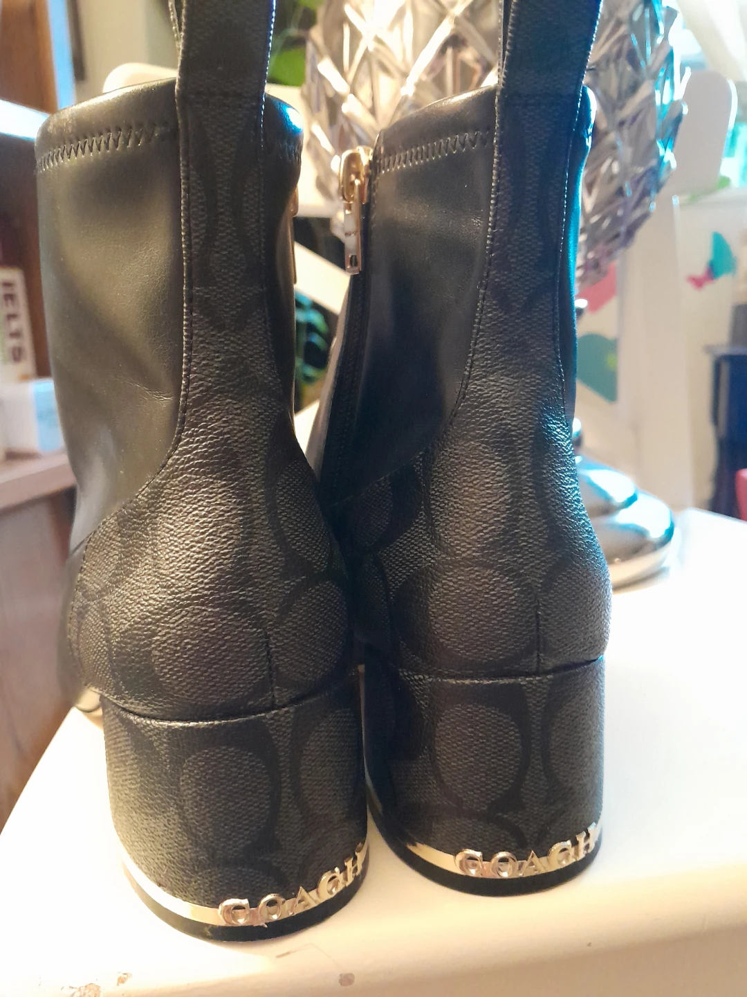 Coach black ankle boots