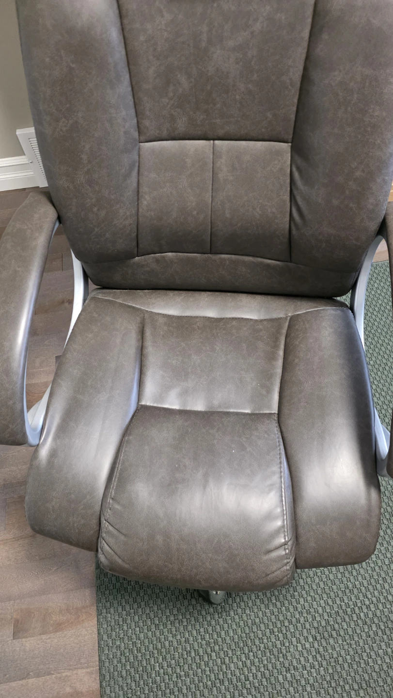 Grey Faux Leather Office Chair - photo 3